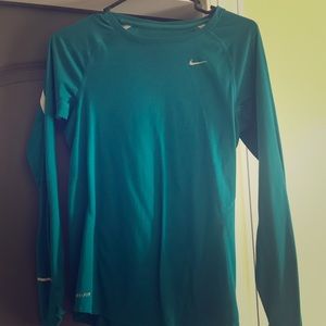Nike turquoise long sleeve shirt